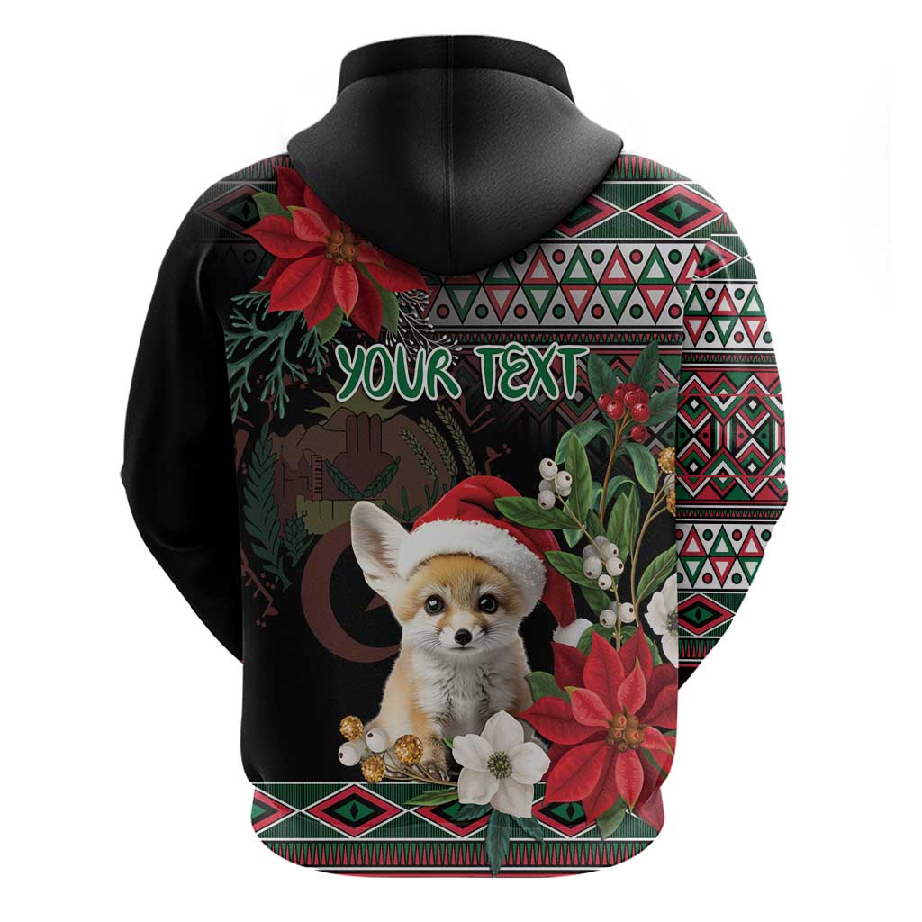 Algeria Christmas Personalized Hoodie Fennec Fox Santa and Traditional Pattern LT9