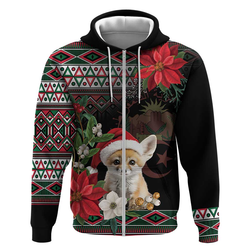 Algeria Christmas Personalized Hoodie Fennec Fox Santa and Traditional Pattern LT9