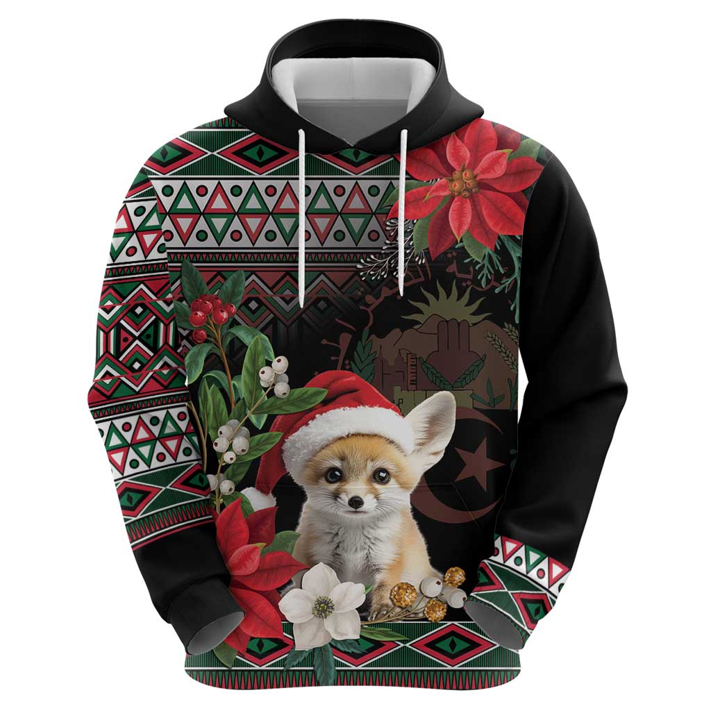 Algeria Christmas Personalized Hoodie Fennec Fox Santa and Traditional Pattern LT9