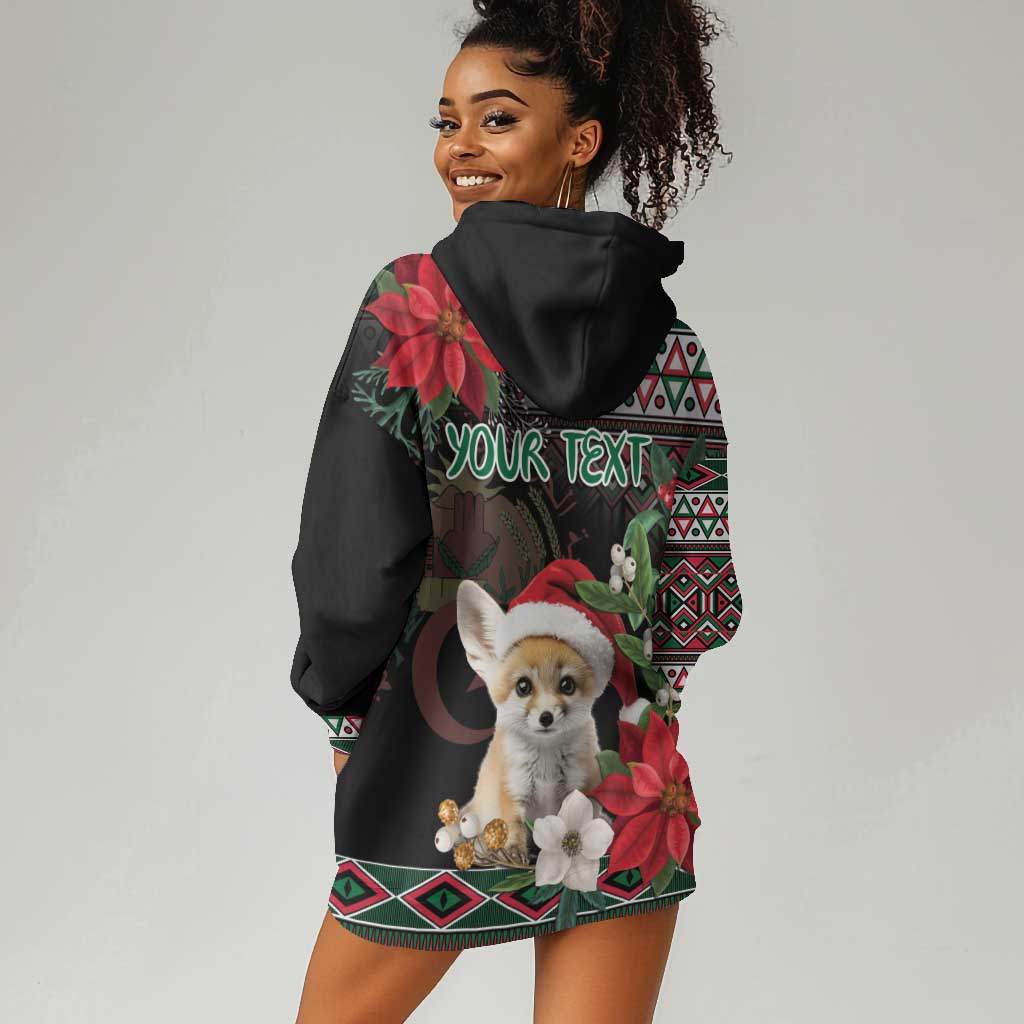 Algeria Christmas Personalized Hoodie Dress Fennec Fox Santa and Traditional Pattern LT9