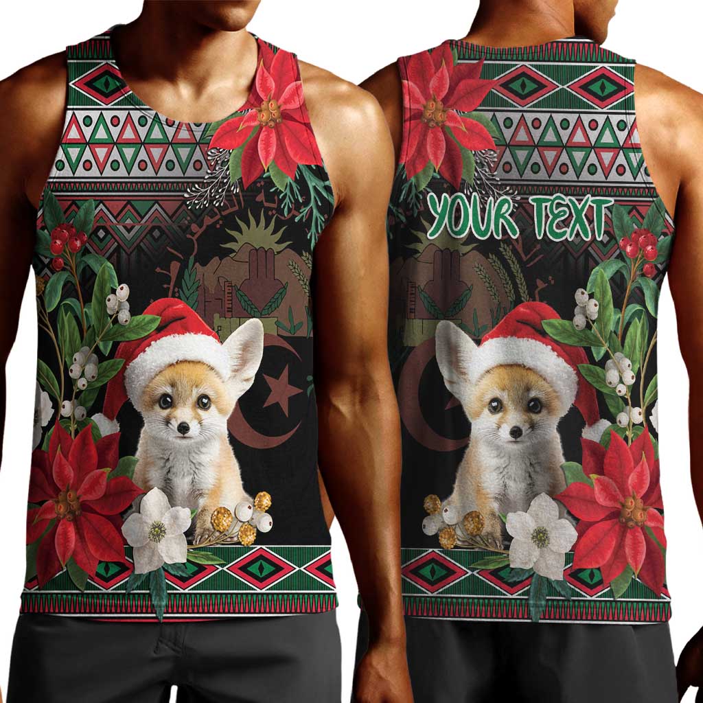 Algeria Christmas Personalized Men Tank Top Fennec Fox Santa and Traditional Pattern LT9