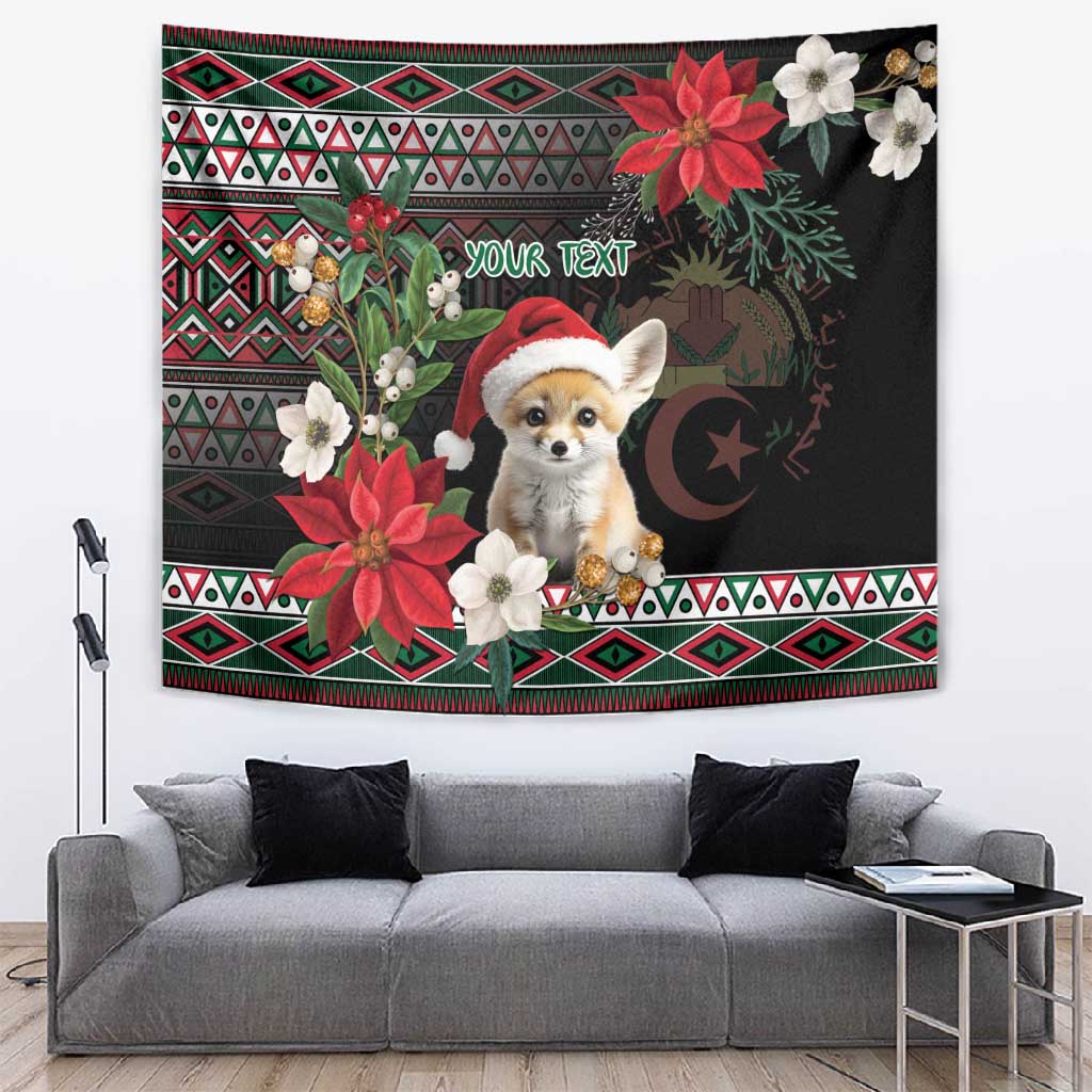 Algeria Christmas Personalized Tapestry Fennec Fox Santa and Traditional Pattern LT9