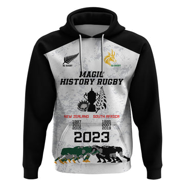 Custom New Zealand South Africa Rugby Hoodie History Commemorative World Cup Winners Unique LT9