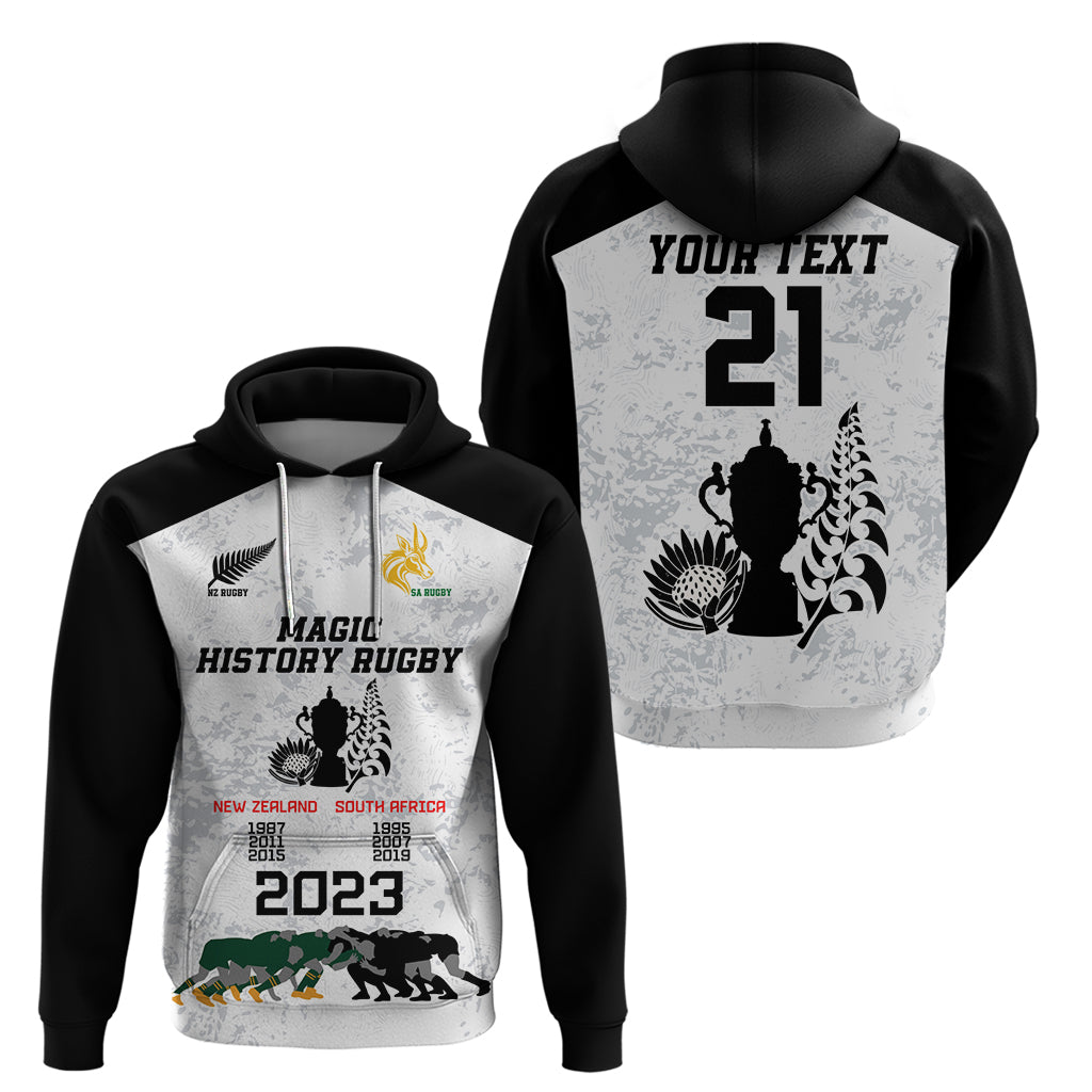Custom New Zealand South Africa Rugby Hoodie History Commemorative World Cup Winners Unique LT9