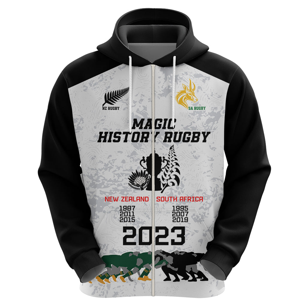 Custom New Zealand South Africa Rugby Hoodie History Commemorative World Cup Winners Unique LT9