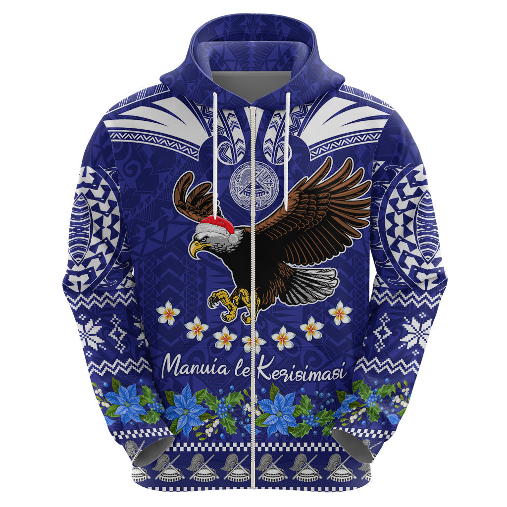 Personalised American Samoa Christmas Hoodie Manuia le Kerisimasi Polynesian Tribal LT9