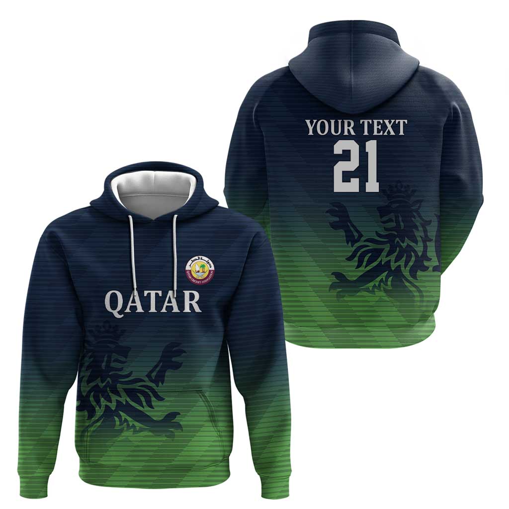 Custom Qatar Cricket Hoodie Green Sporty Pattern LT9