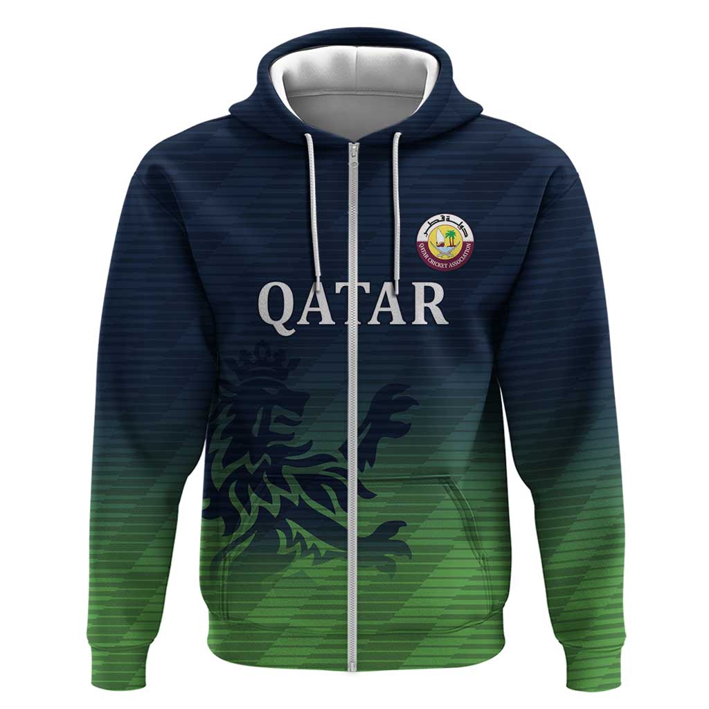 Custom Qatar Cricket Hoodie Green Sporty Pattern LT9