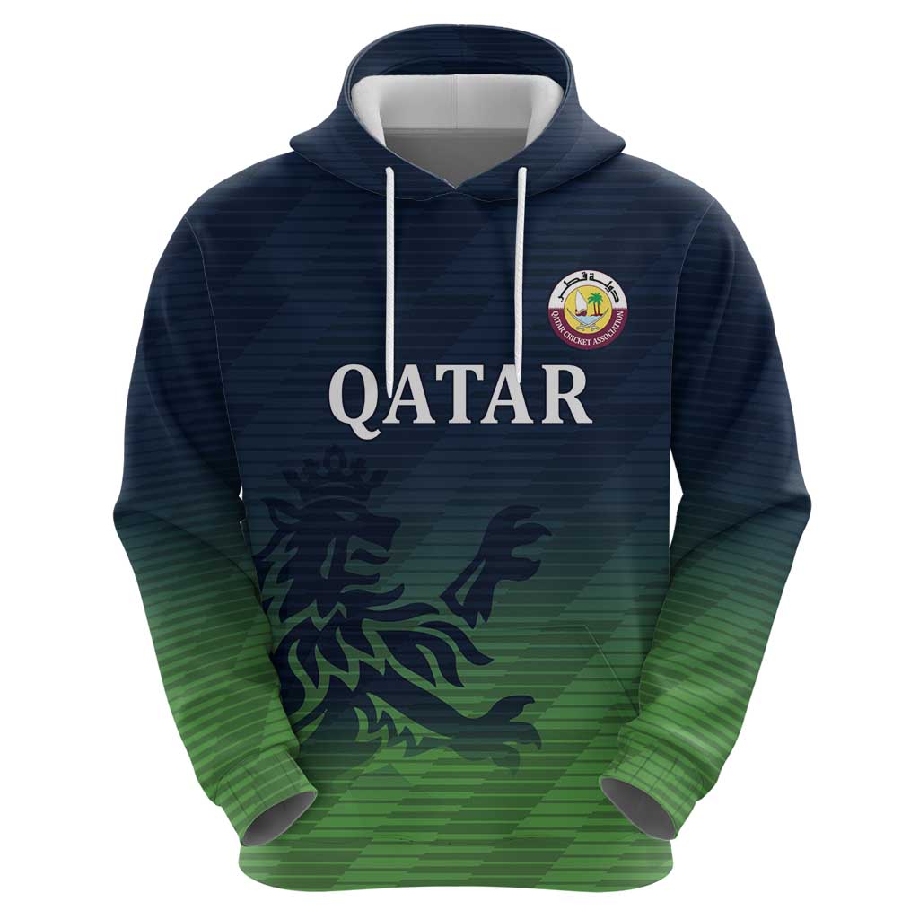 Custom Qatar Cricket Hoodie Green Sporty Pattern LT9