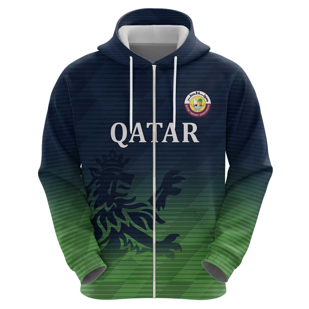 Custom Qatar Cricket Hoodie Green Sporty Pattern LT9