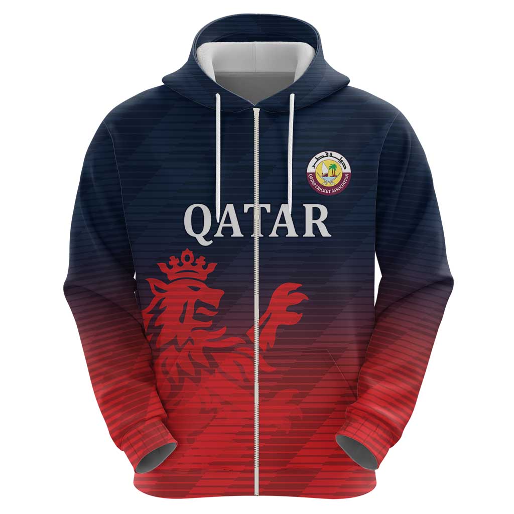 Custom Qatar Cricket Hoodie Red Sporty Pattern LT9