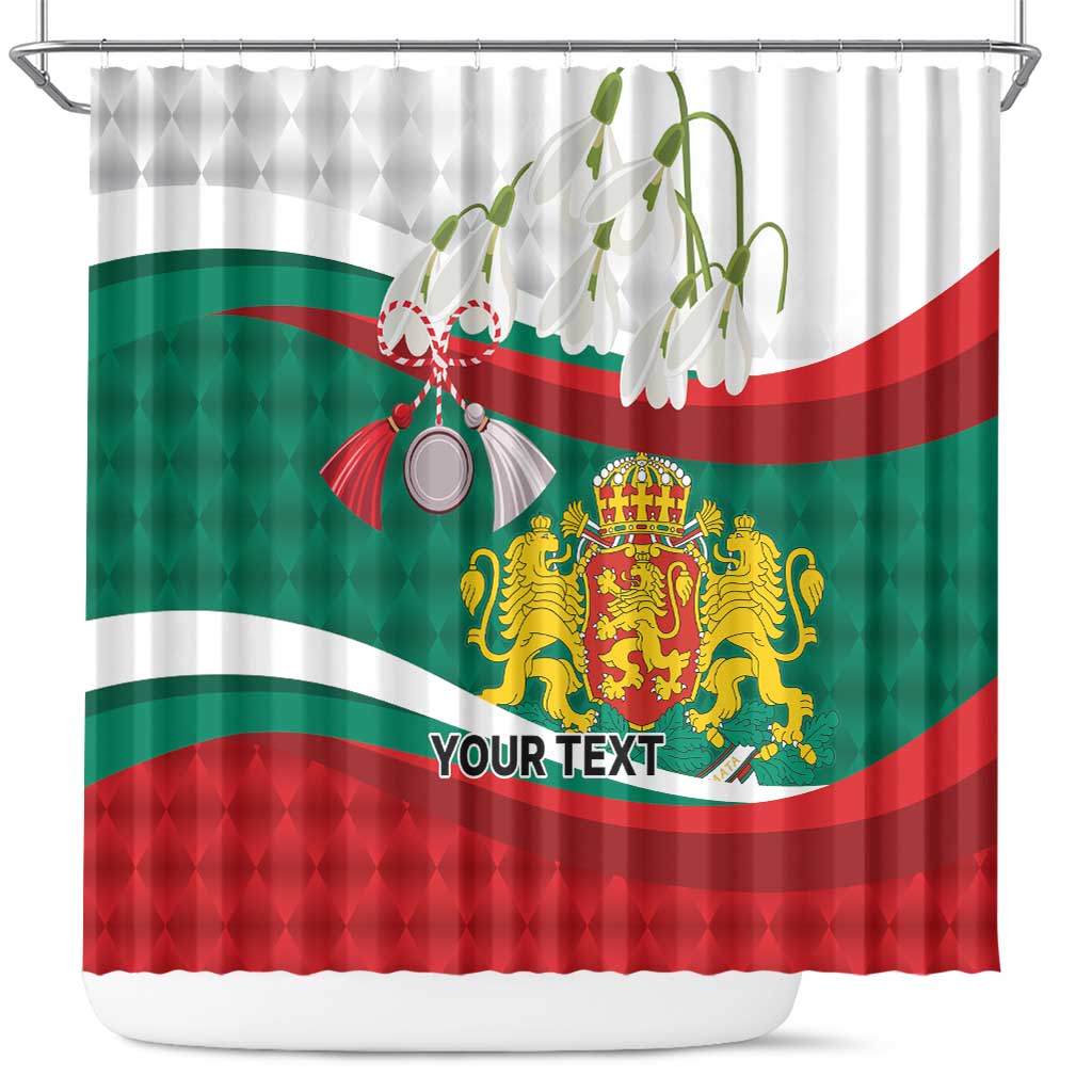 Republic of Bulgaria Personalized Shower Curtain Crowned Golden Lion Suedinenieto Pravi Silata LT9