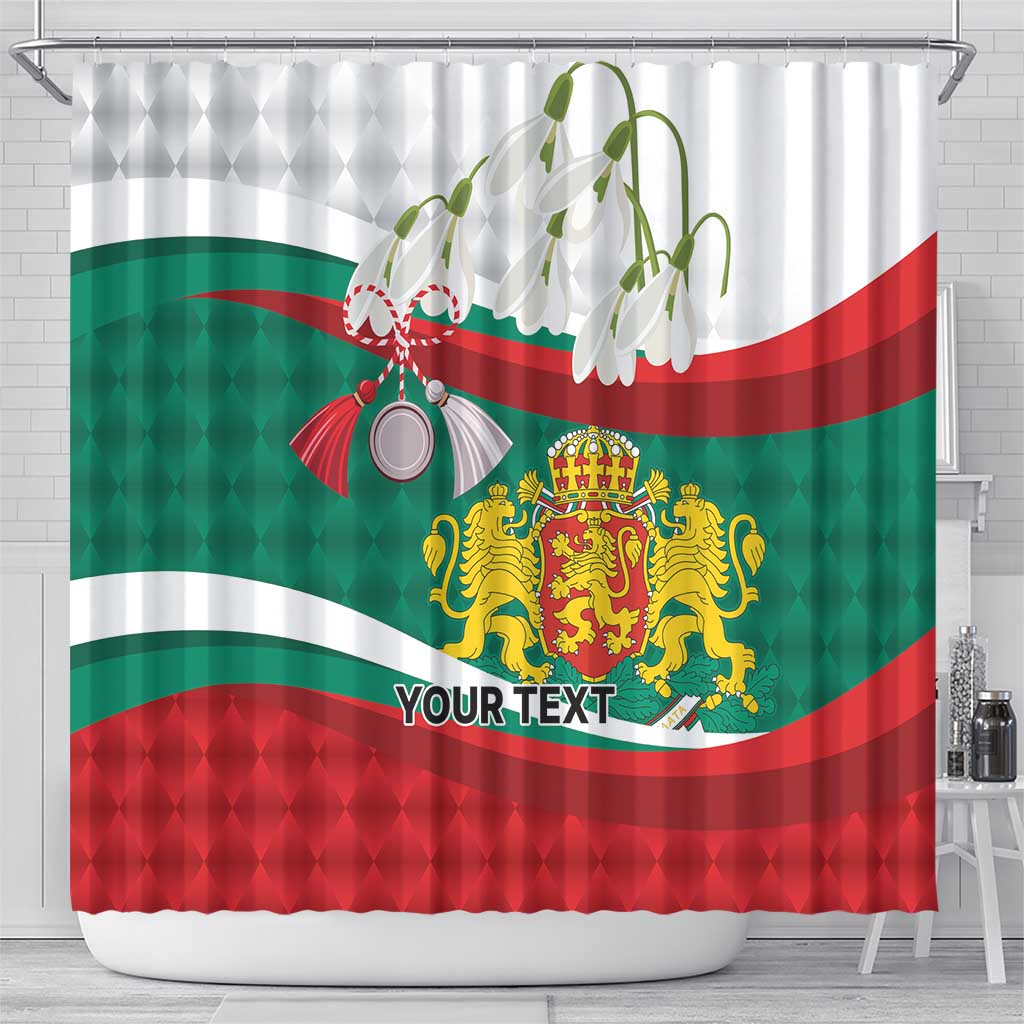 Republic of Bulgaria Personalized Shower Curtain Crowned Golden Lion Suedinenieto Pravi Silata LT9