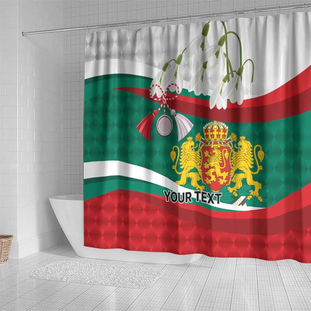 Republic of Bulgaria Personalized Shower Curtain Crowned Golden Lion Suedinenieto Pravi Silata LT9
