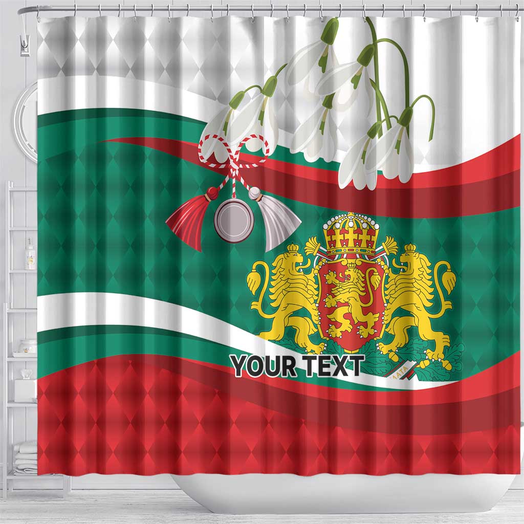 Republic of Bulgaria Personalized Shower Curtain Crowned Golden Lion Suedinenieto Pravi Silata LT9