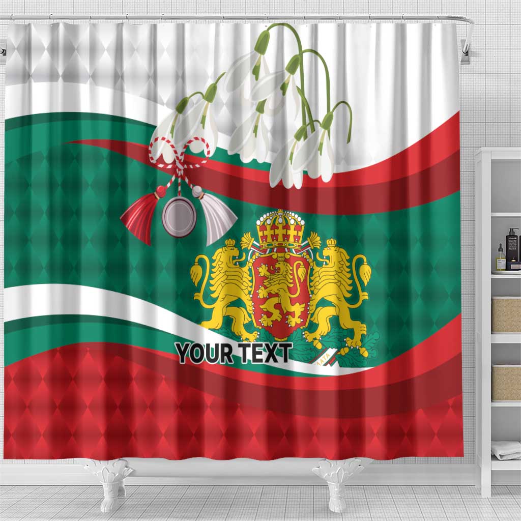 Republic of Bulgaria Personalized Shower Curtain Crowned Golden Lion Suedinenieto Pravi Silata LT9