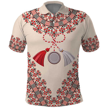 Baba Marta Day Martenitsa Polo Shirt Traditional Bulgarian Embroidery LT9
