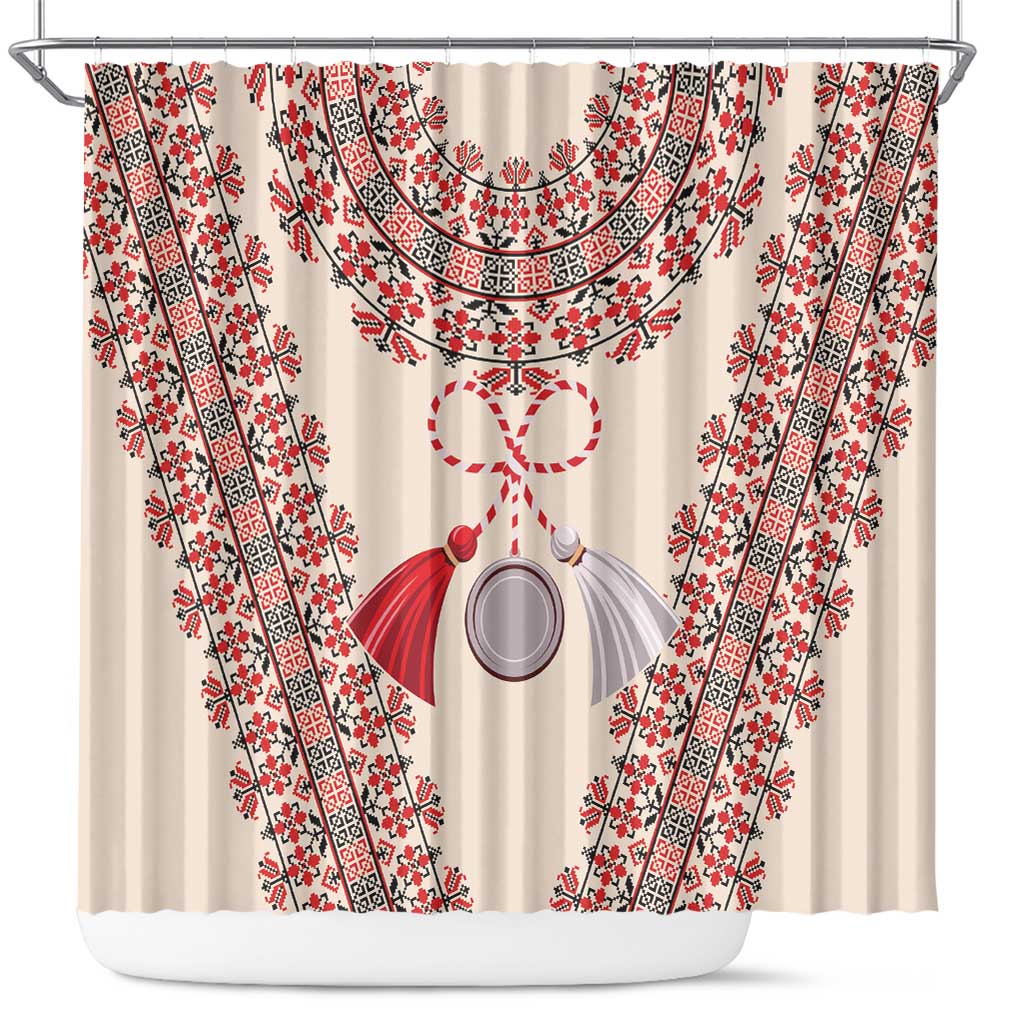 Baba Marta Day Martenitsa Shower Curtain Traditional Bulgarian Embroidery LT9