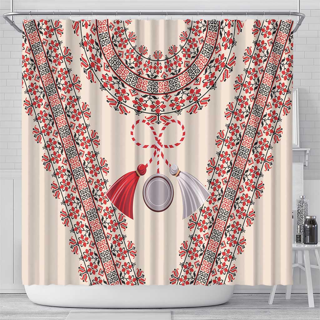 Baba Marta Day Martenitsa Shower Curtain Traditional Bulgarian Embroidery LT9