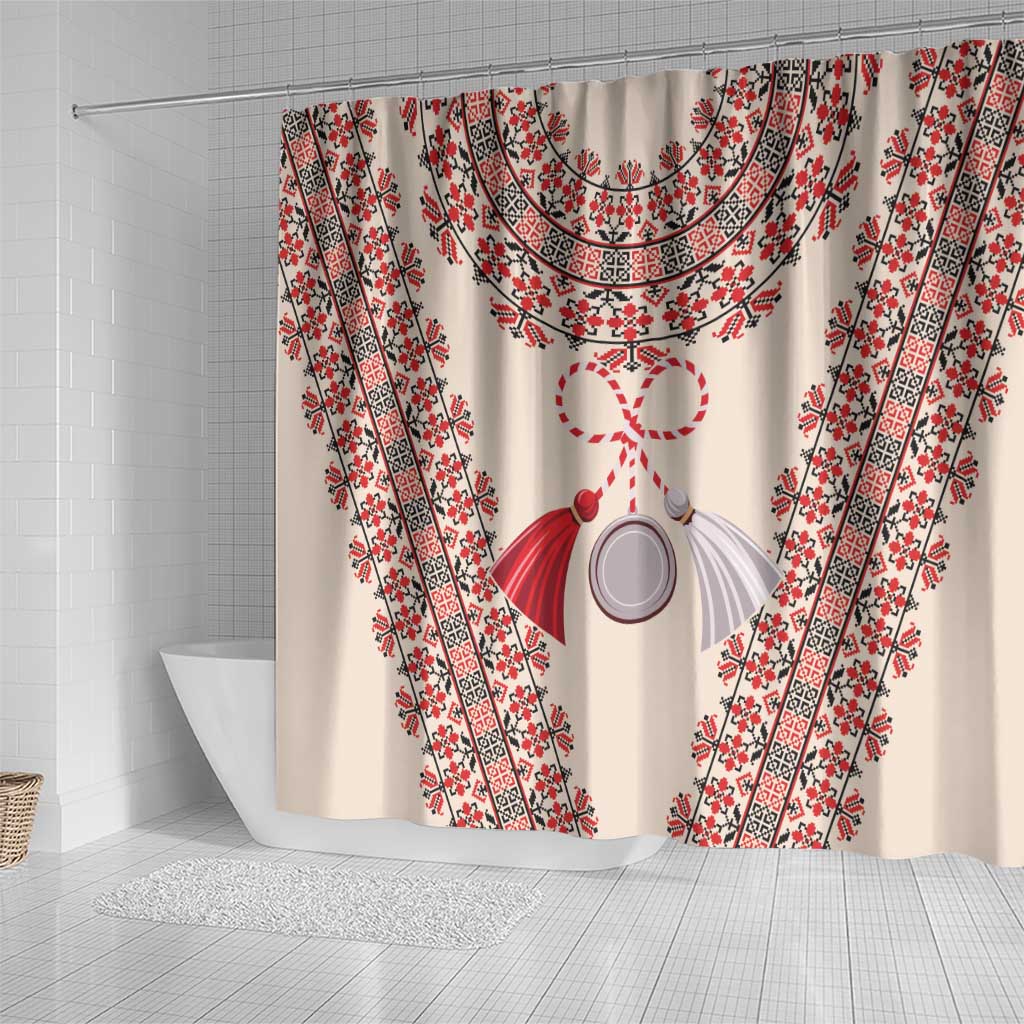Baba Marta Day Martenitsa Shower Curtain Traditional Bulgarian Embroidery LT9