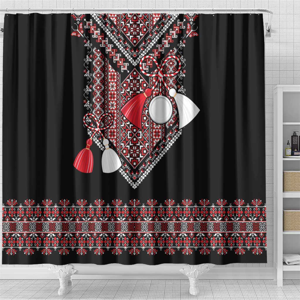 Martenitsa Martisor Day Shower Curtain Traditional Romanian Folk Art LT9
