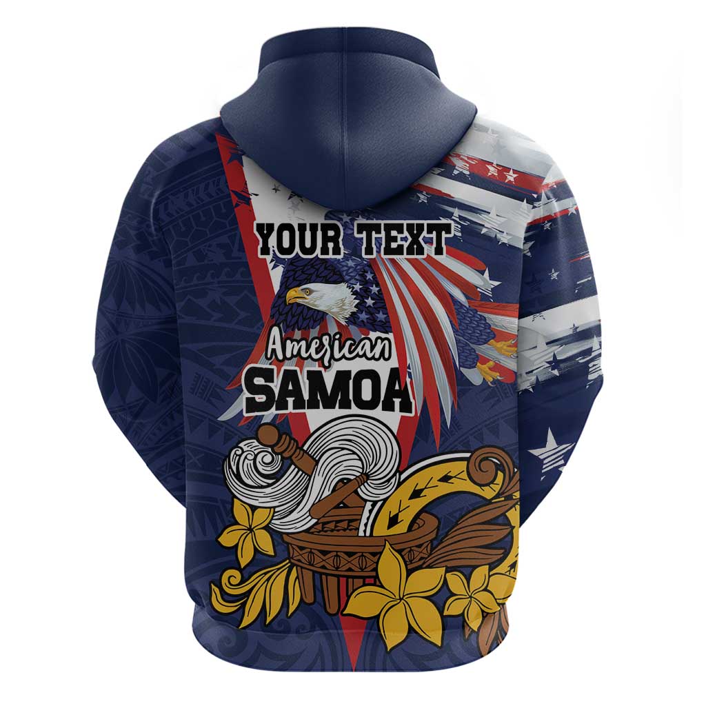 USA-American Samoa Flag Day Personalized Hoodie Bald Eagle Polynesian Tribal Pattern LT9