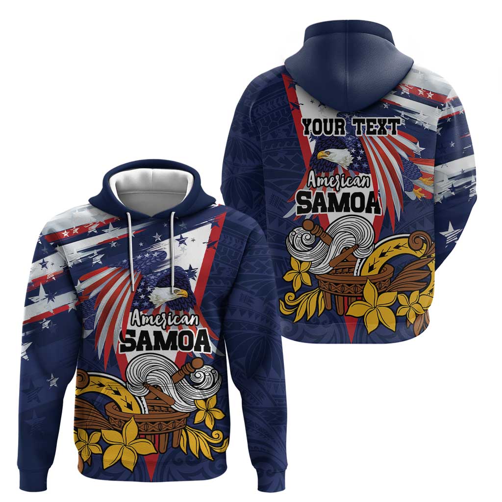 USA-American Samoa Flag Day Personalized Hoodie Bald Eagle Polynesian Tribal Pattern LT9