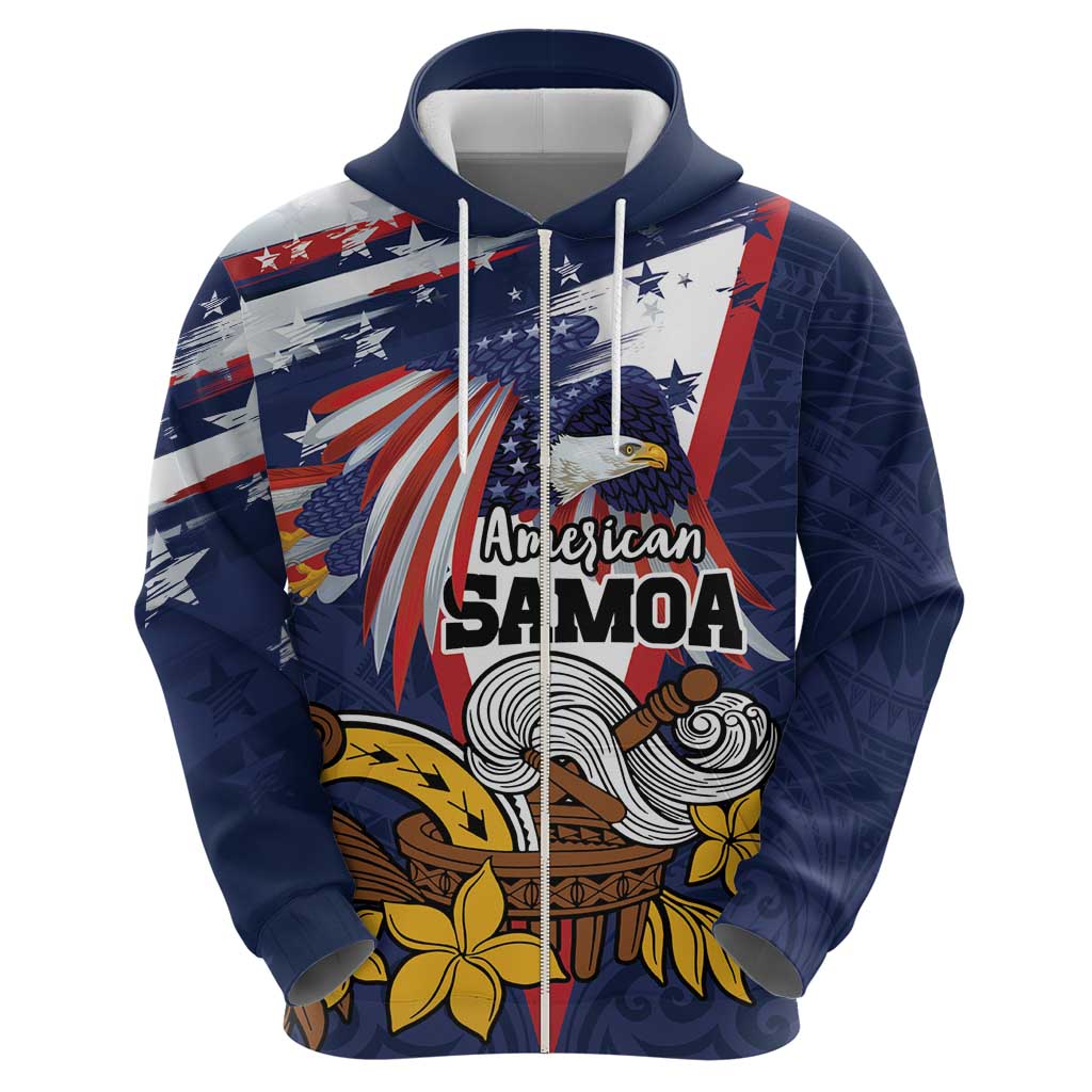 USA-American Samoa Flag Day Personalized Hoodie Bald Eagle Polynesian Tribal Pattern LT9