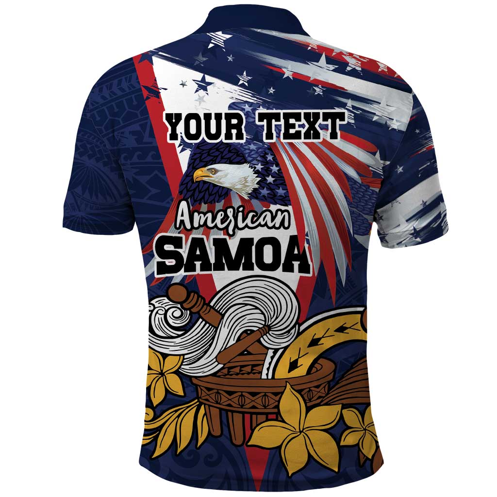 USA-American Samoa Flag Day Personalized Polo Shirt Bald Eagle Polynesian Tribal Pattern LT9