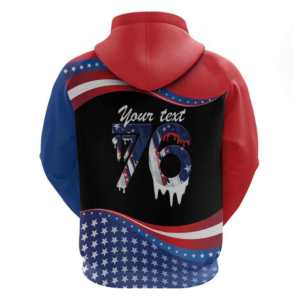 Funny Ice Cream 1776 Drip Personalized Hoodie American Flag 4th Of July LT9