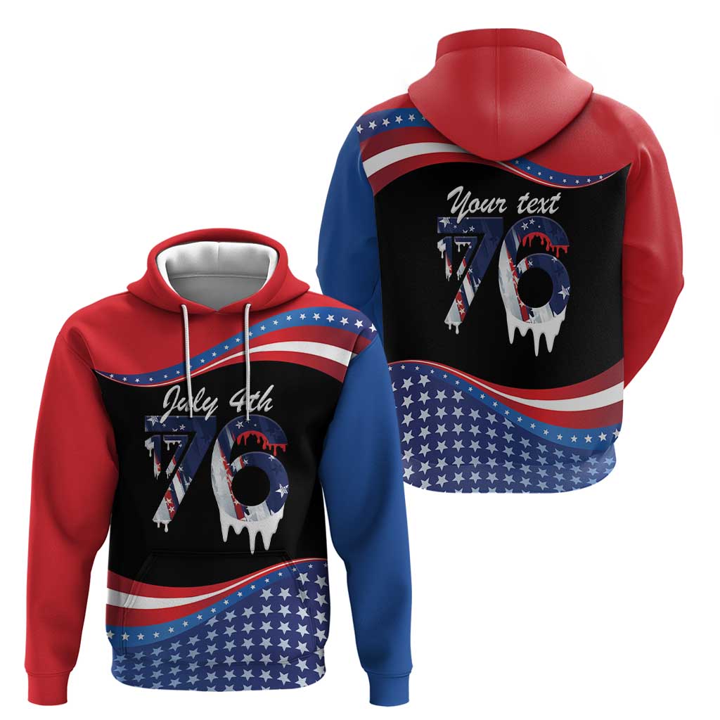 Funny Ice Cream 1776 Drip Personalized Hoodie American Flag 4th Of July LT9