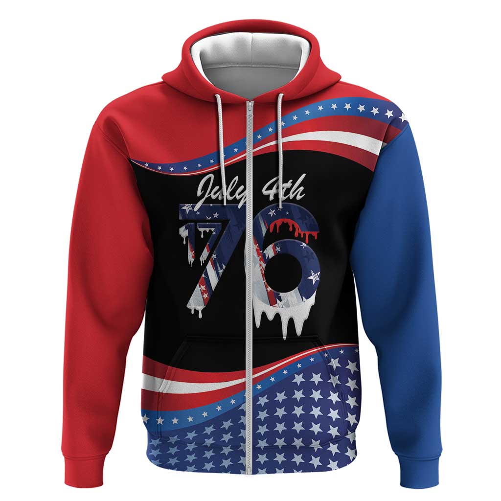 Funny Ice Cream 1776 Drip Personalized Hoodie American Flag 4th Of July LT9