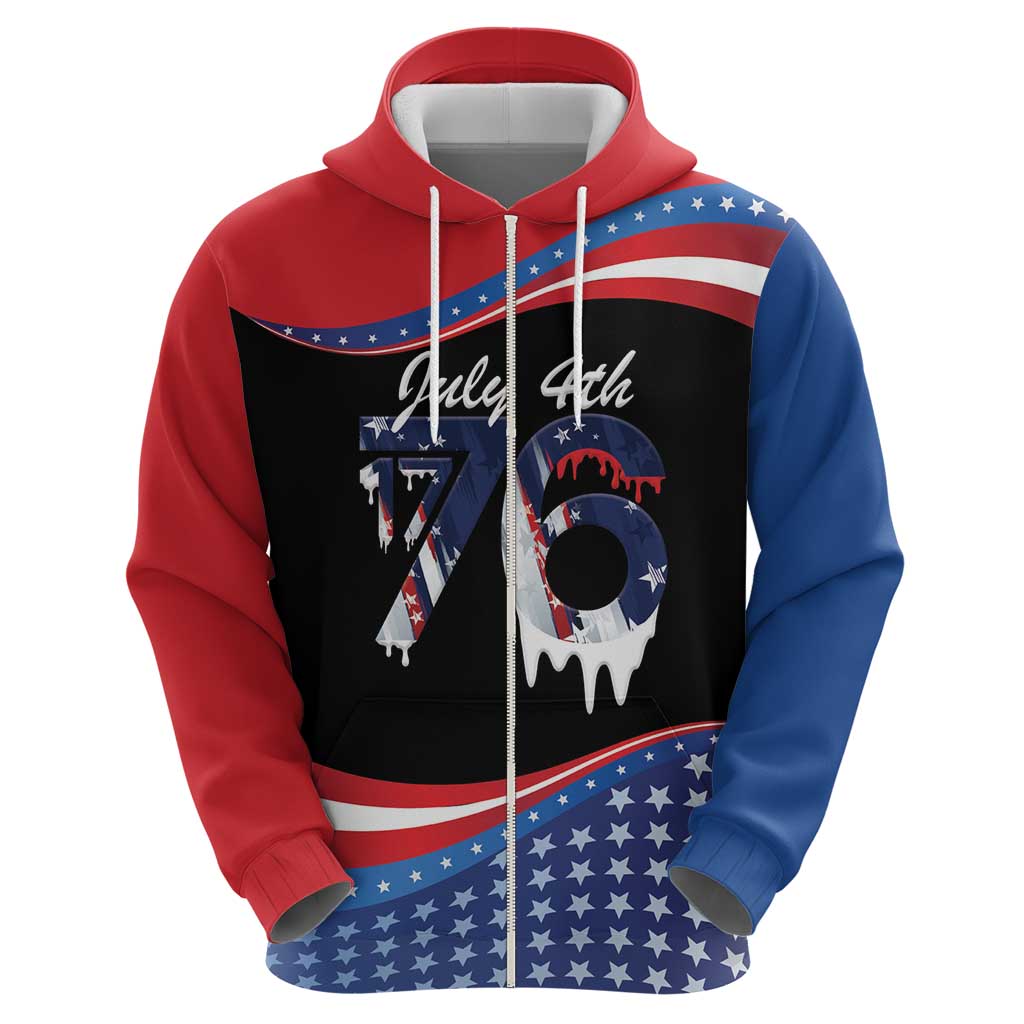 Funny Ice Cream 1776 Drip Personalized Hoodie American Flag 4th Of July LT9