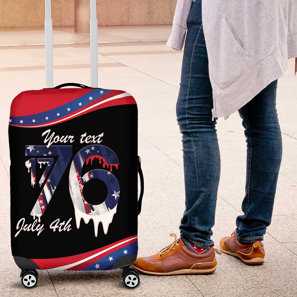 Funny Ice Cream 1776 Drip Personalized Luggage Cover American Flag 4th Of July LT9