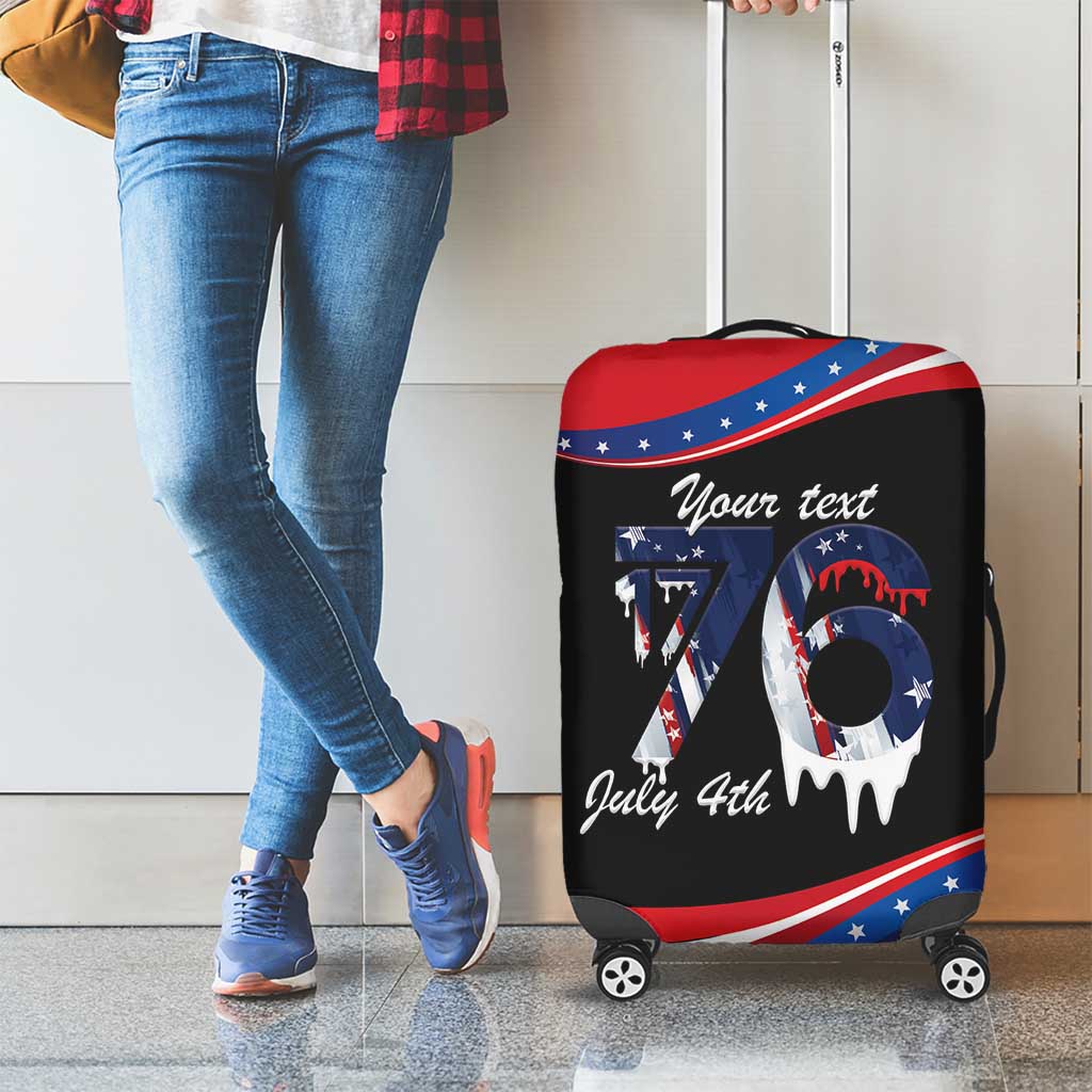 Funny Ice Cream 1776 Drip Personalized Luggage Cover American Flag 4th Of July LT9