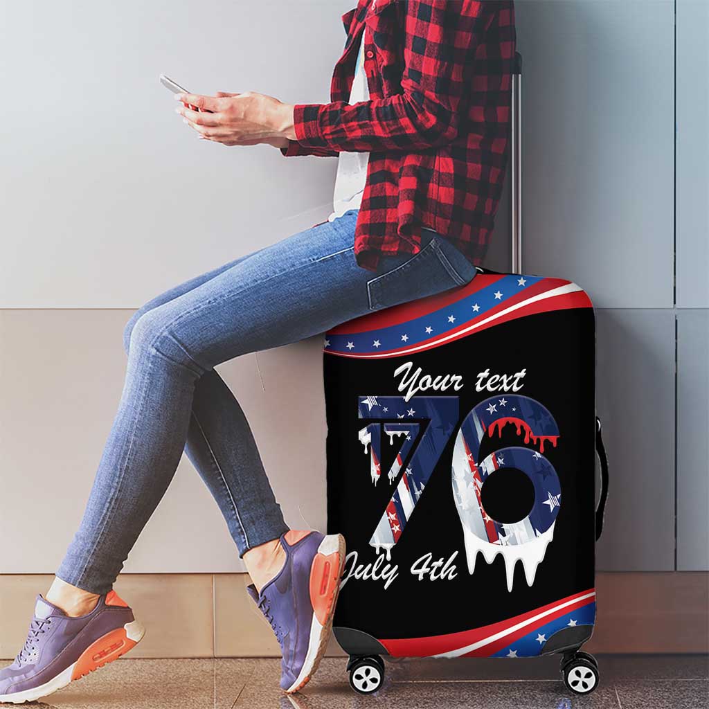 Funny Ice Cream 1776 Drip Personalized Luggage Cover American Flag 4th Of July LT9