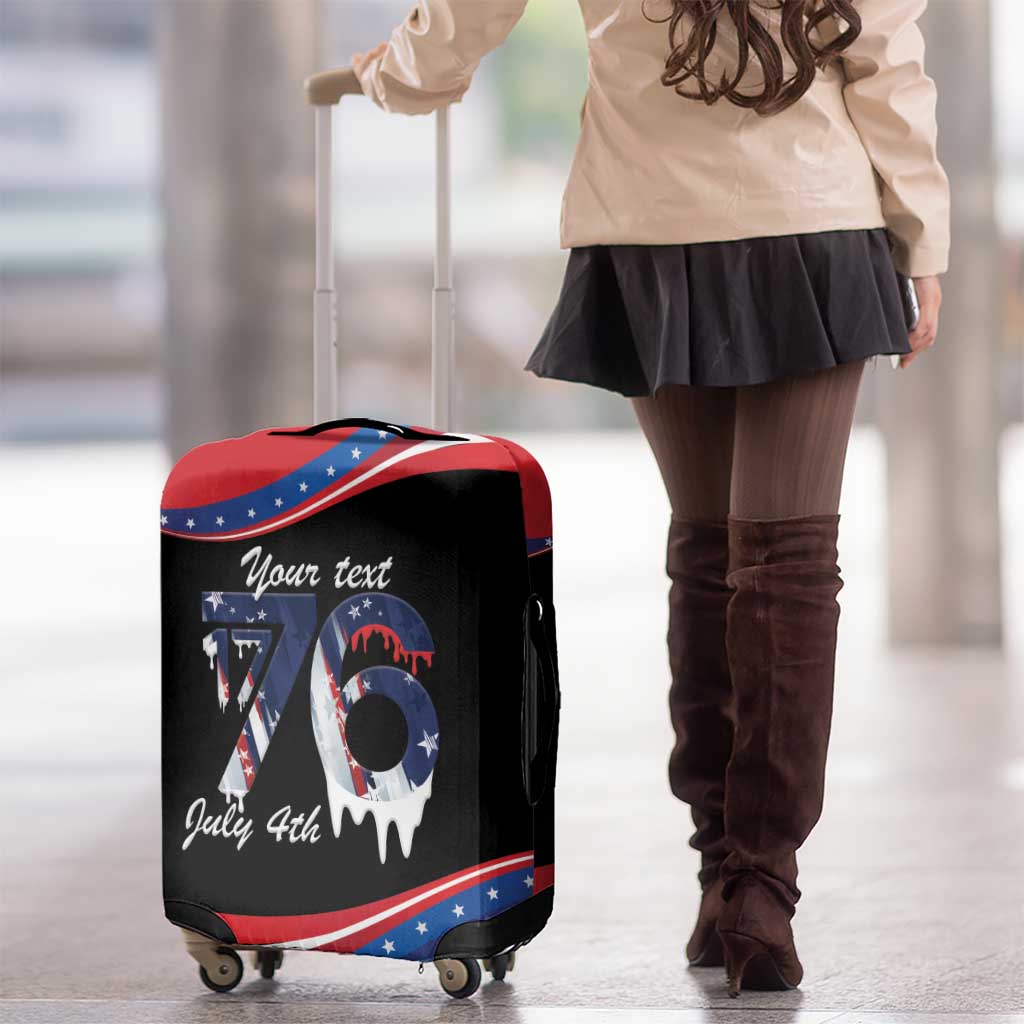 Funny Ice Cream 1776 Drip Personalized Luggage Cover American Flag 4th Of July LT9