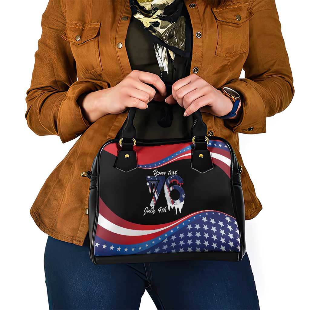 Funny Ice Cream 1776 Drip Personalized Shoulder Handbag American Flag 4th Of July LT9