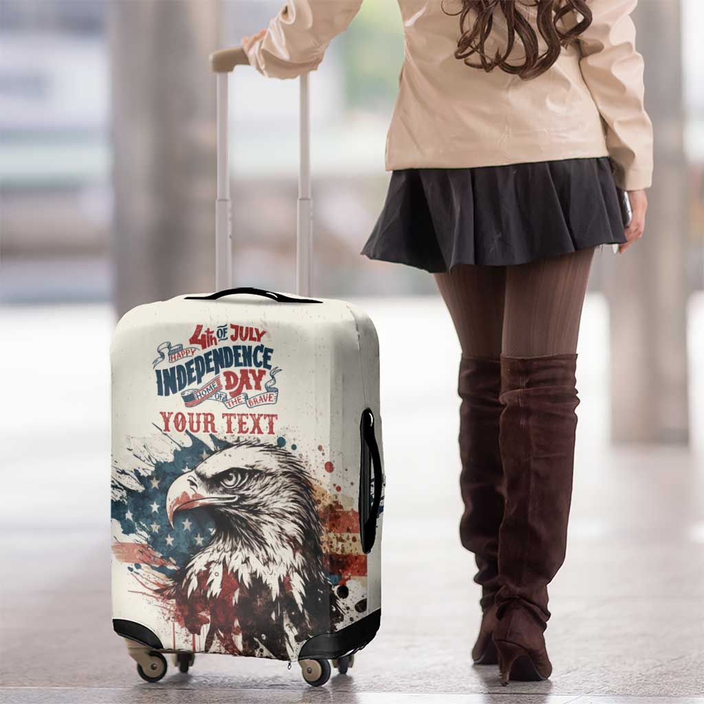 Happy Fourth of July Personalized Luggage Cover Bald Eagle USA Independence Day LT9