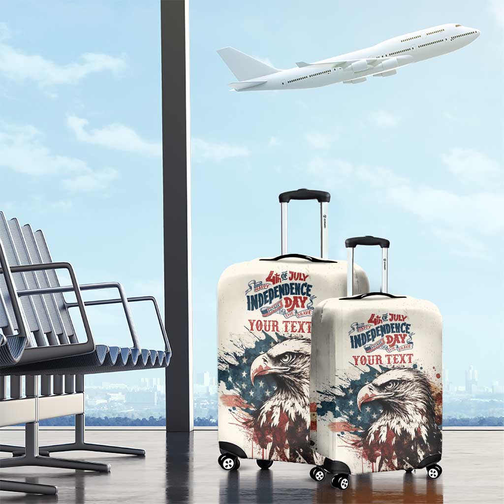 Happy Fourth of July Personalized Luggage Cover Bald Eagle USA Independence Day LT9