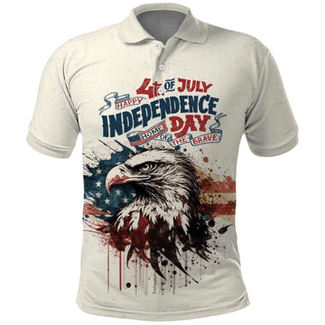 Happy Fourth of July Personalized Polo Shirt Bald Eagle USA Independence Day LT9