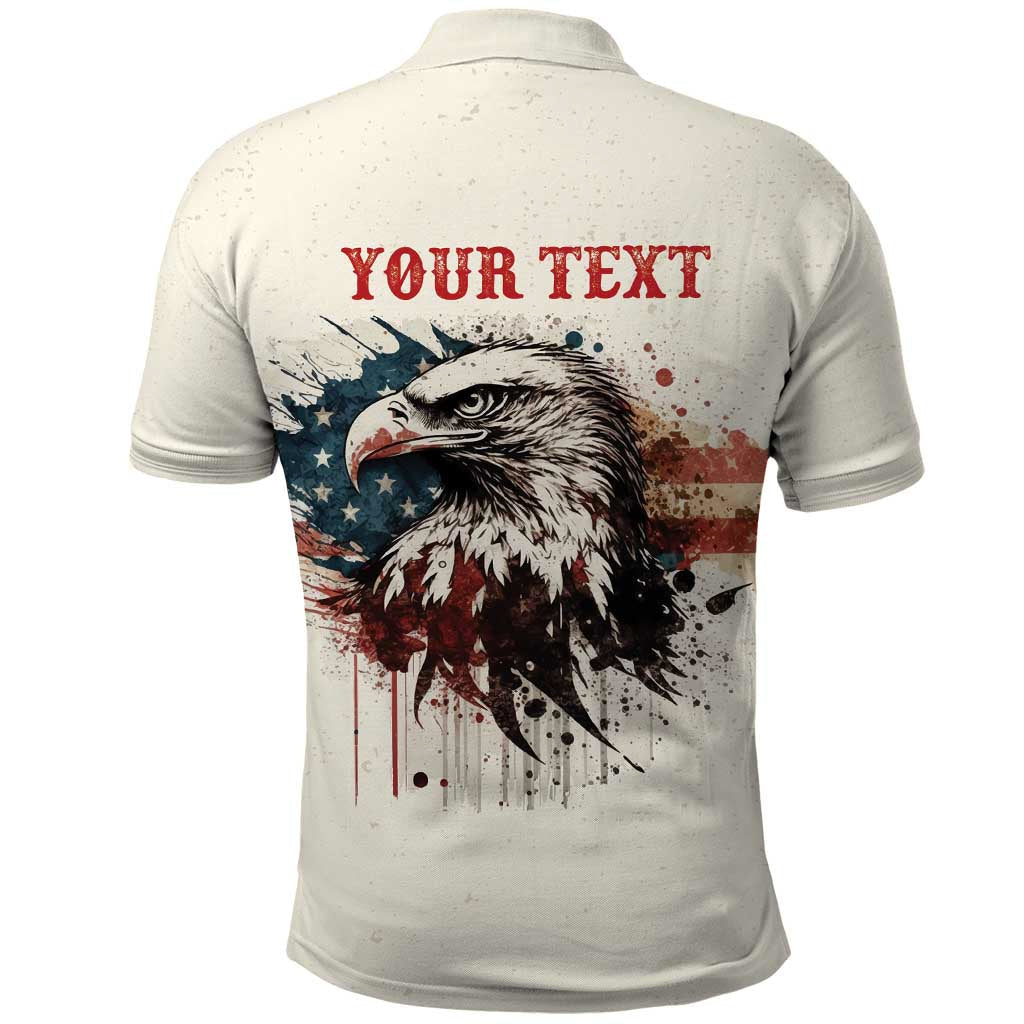 Happy Fourth of July Personalized Polo Shirt Bald Eagle USA Independence Day LT9