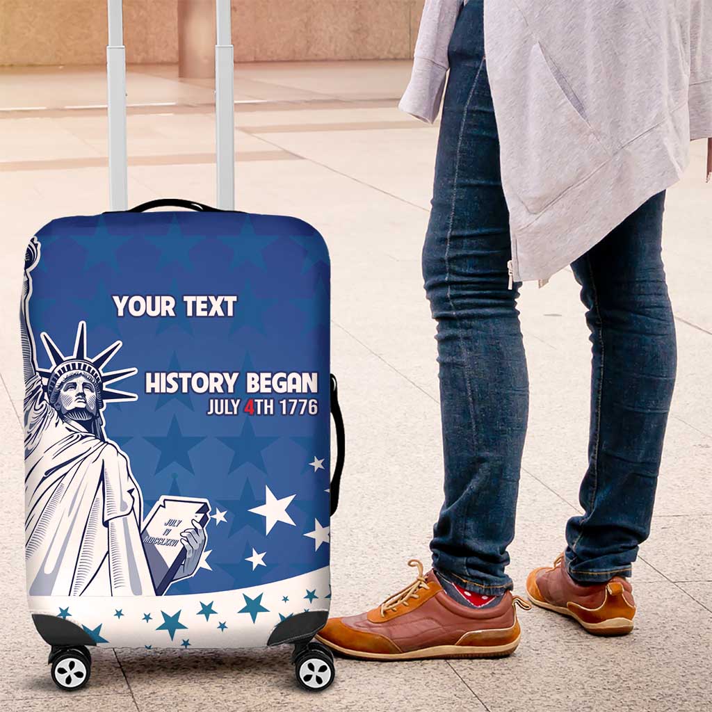 History Began 4th of July Personalized Luggage Cover Statue of Liberty US Flag LT9