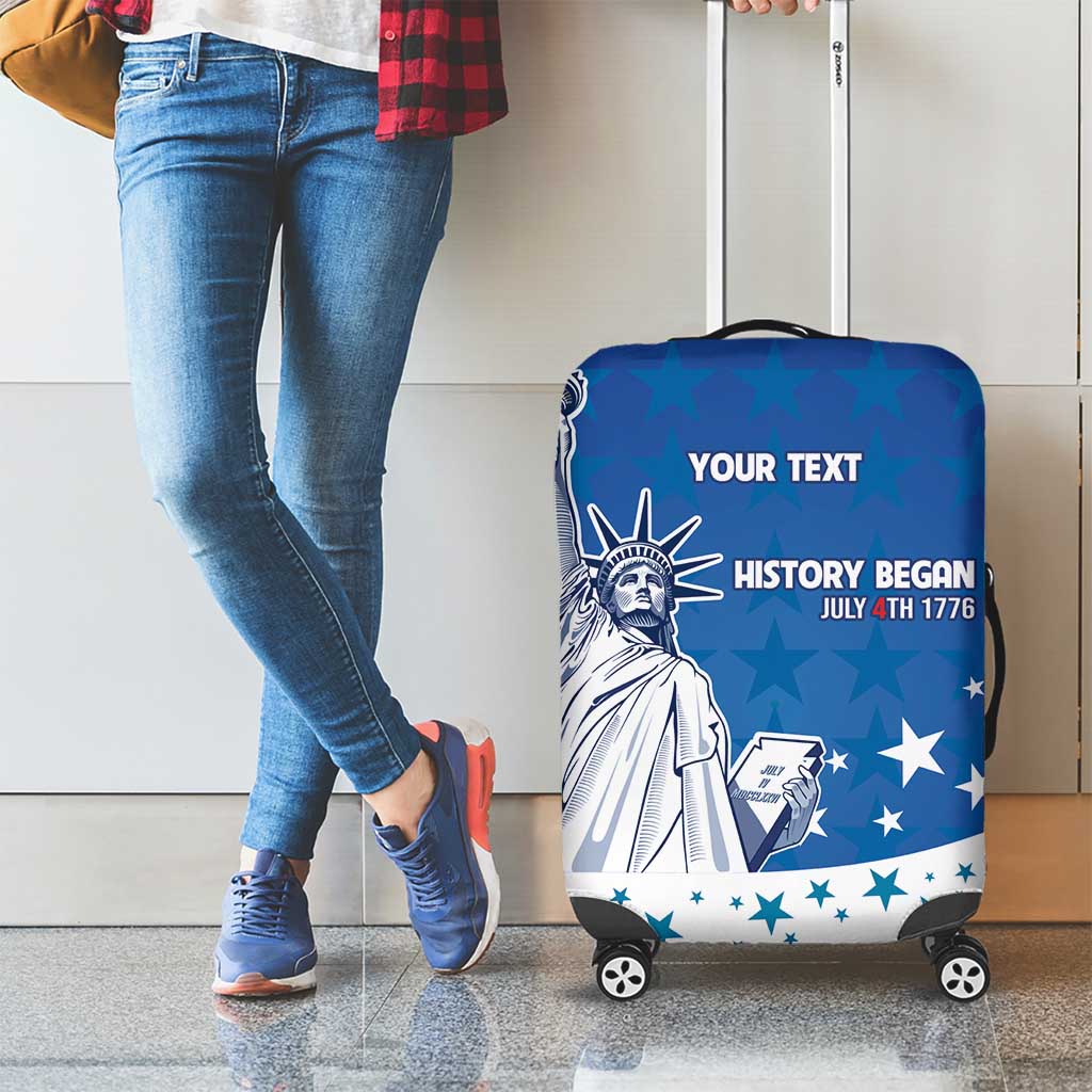 History Began 4th of July Personalized Luggage Cover Statue of Liberty US Flag LT9