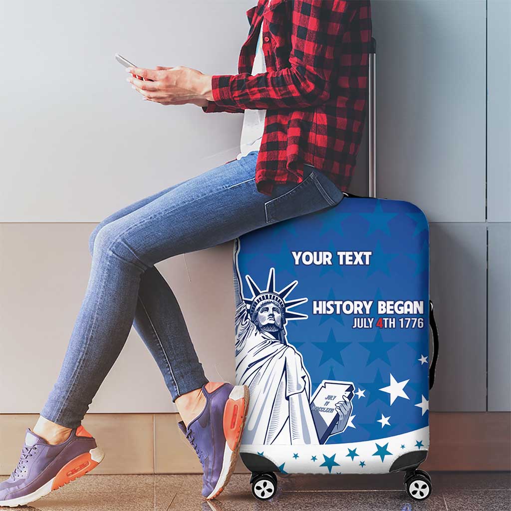 History Began 4th of July Personalized Luggage Cover Statue of Liberty US Flag LT9
