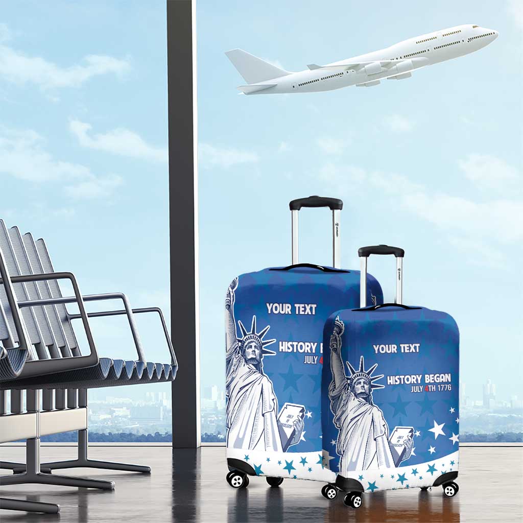 History Began 4th of July Personalized Luggage Cover Statue of Liberty US Flag LT9