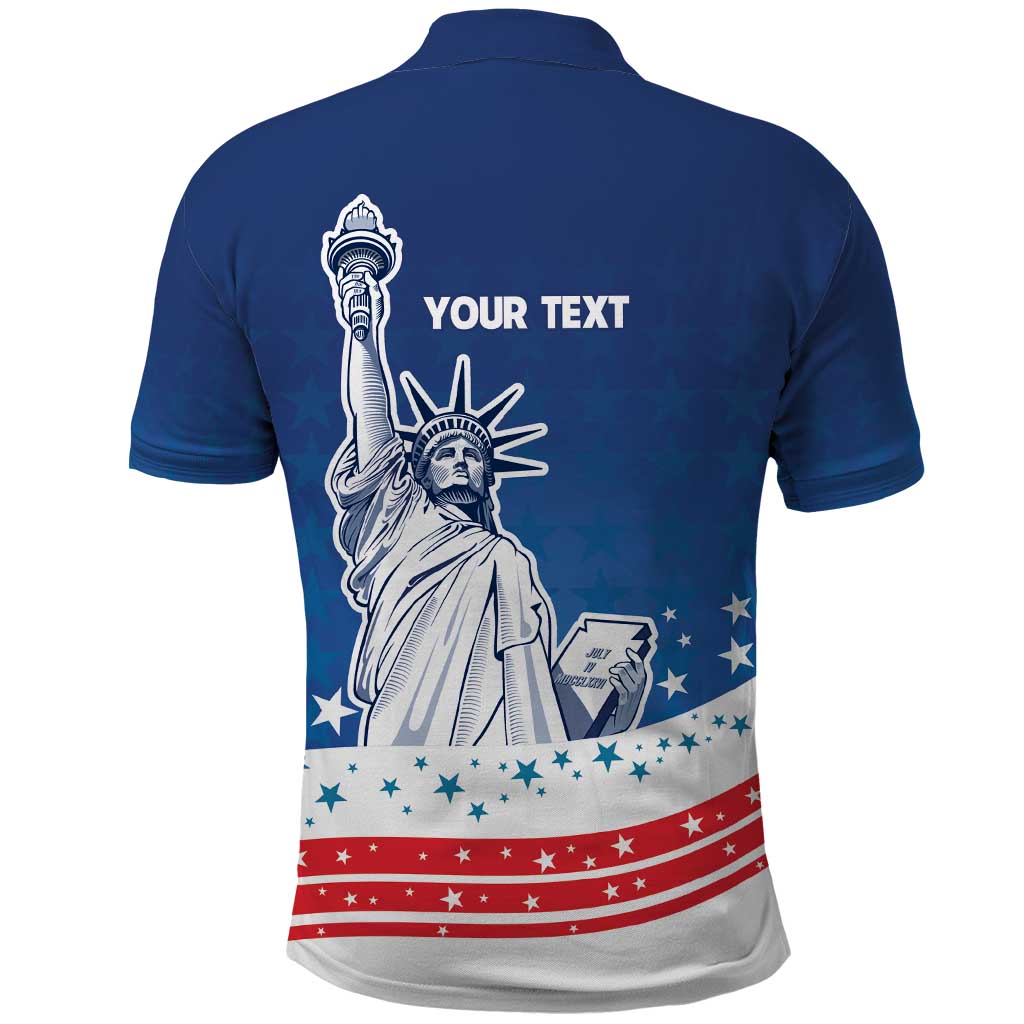 History Began 4th of July Personalized Polo Shirt Statue of Liberty US Flag LT9
