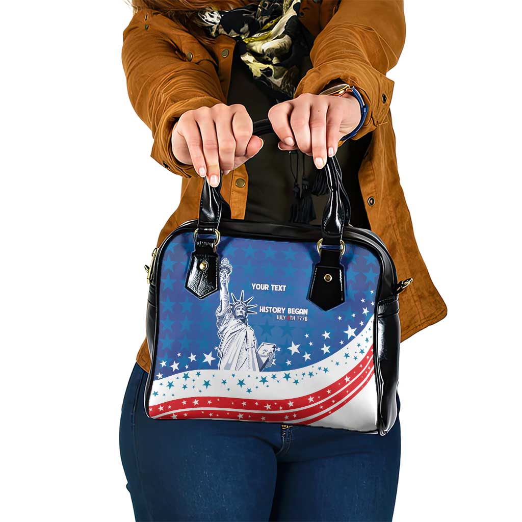 History Began 4th of July Personalized Shoulder Handbag Statue of Liberty US Flag LT9