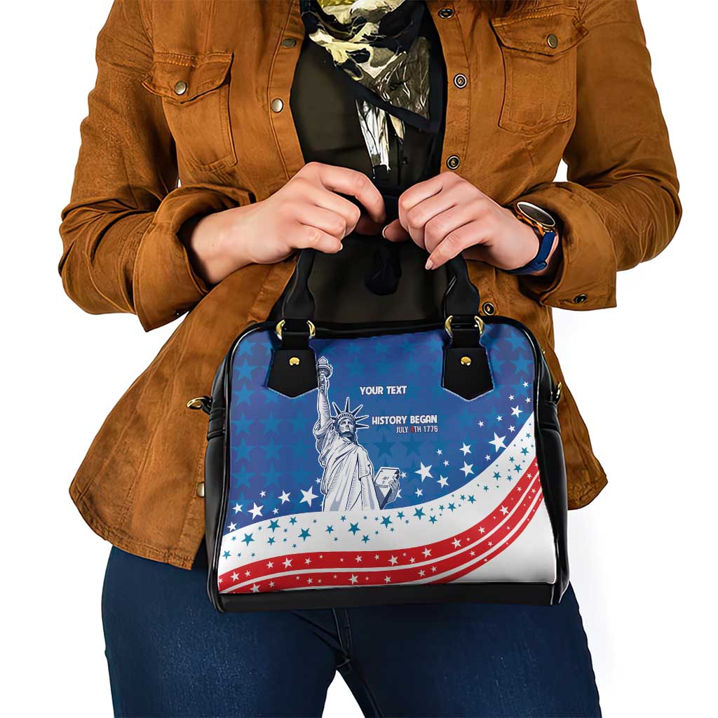 History Began 4th of July Personalized Shoulder Handbag Statue of Liberty US Flag LT9