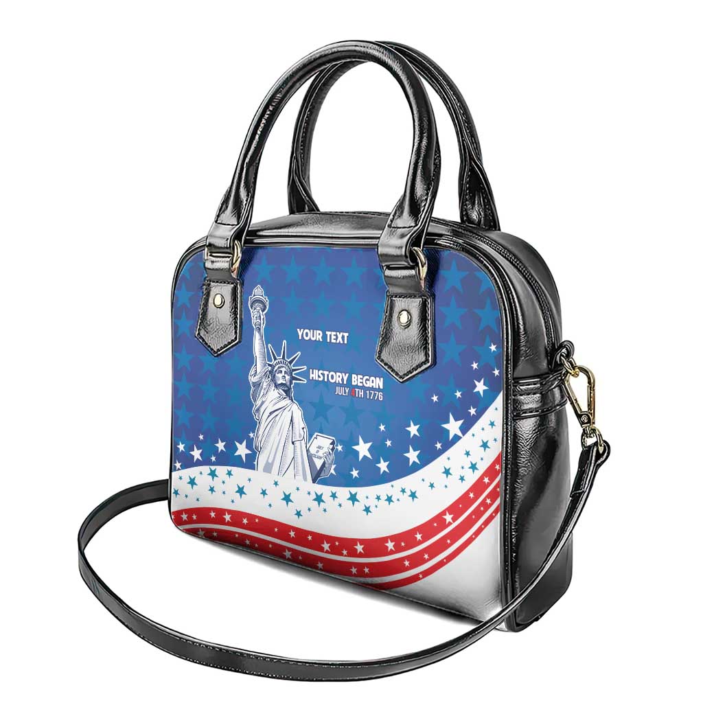 History Began 4th of July Personalized Shoulder Handbag Statue of Liberty US Flag LT9
